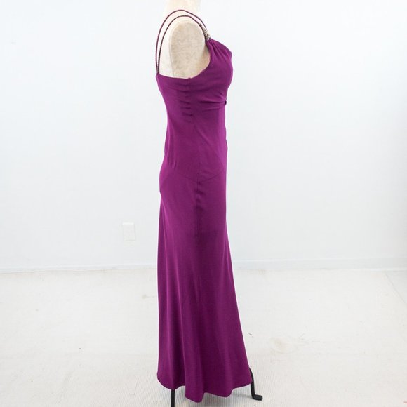 Vintage Y2K XS One Shoulder Maxi Dress Purple ASIS - Picture 3 of 13